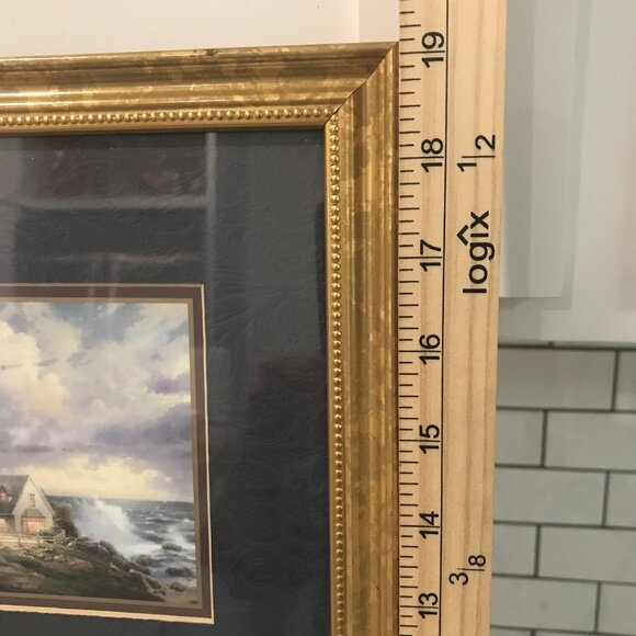 Vintage Thomas Kinkade Hope Lighthouse Accent Print Framed Matted COA Art 2000 - Picture 12 of 13